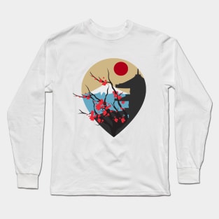 Mount Fuji and Cherry Blossoms in Japan Long Sleeve T-Shirt